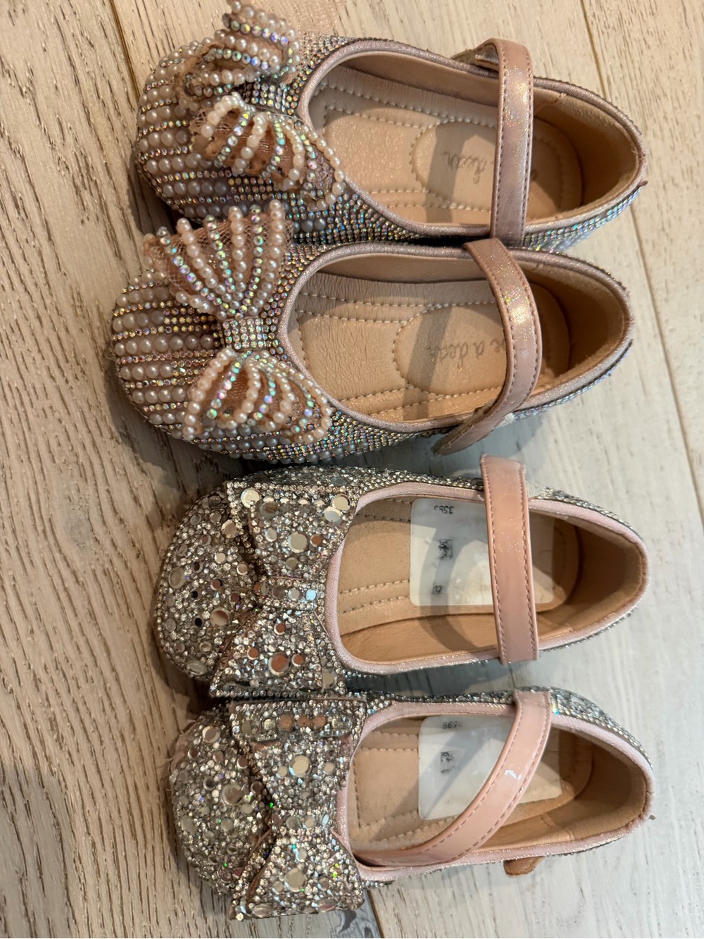 BUNDLE Girls Sparkle Bow Mary Jane Shoes - Pink